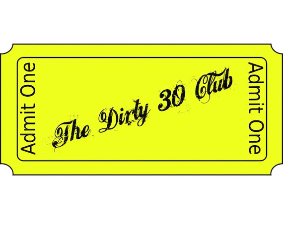 The Dirty Thirty Club ~ Edible 2D Fondant Birthday Cake/Cupcake Topper ~ D20869