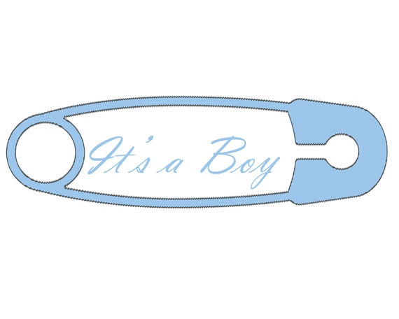 It's A Boy Blue Safety Pin Baby Shower ~ Edible 2D Fondant Birthday Cake/Cupcake Topper ~ D22077