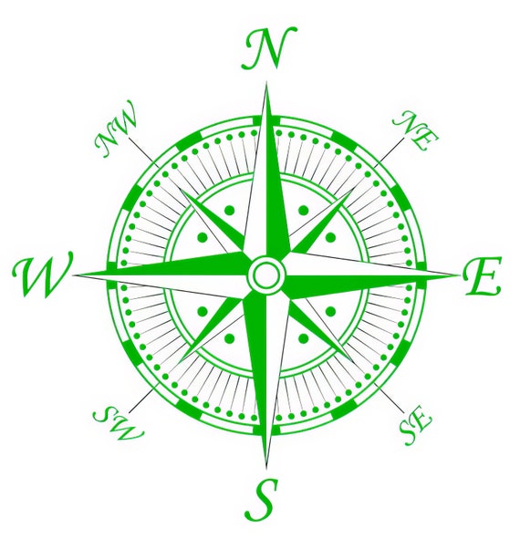 Green Pirate Map Compass Birthday Background ~ Edible 2D Fondant Birthday Cake/Cupcake Topper ~ D24204
