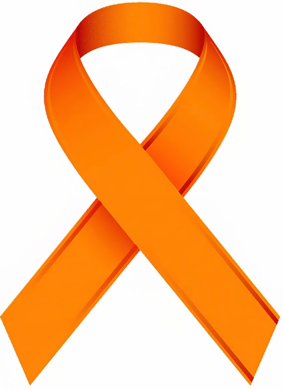 SIAD Self Injury Awareness Day Orange Ribbon ~ Edible 2D Fondant Birthday Cake/Cupcake Topper ~ D1340