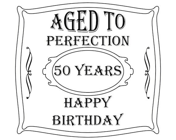 Aged To Perfection 50th Birthday ~ Edible 2D Fondant Birthday Cake/Cupcake Topper ~ D21900