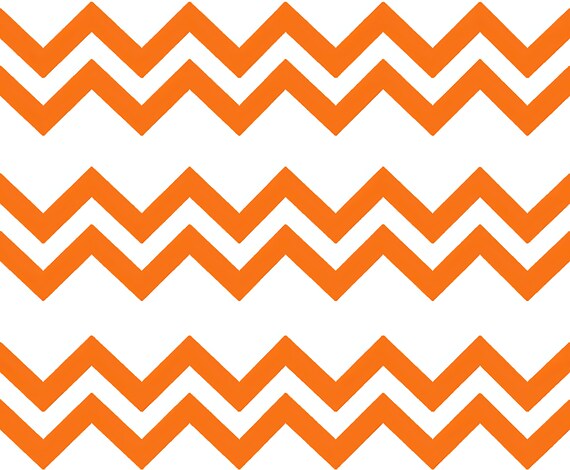 Pumpkin Orange - Chevron Birthday Background - Side Strips ~ Edible 2D Fondant Birthday Cake Side Toppers ~ D9895