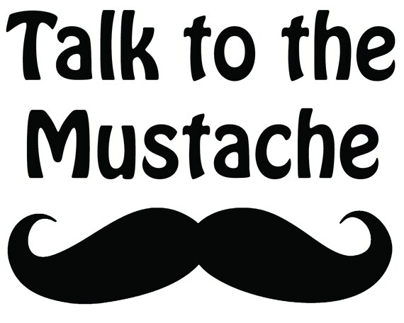 Talk To The Mustache Birthday ~ Edible 2D Fondant Birthday Cake/Cupcake Topper ~ D21696
