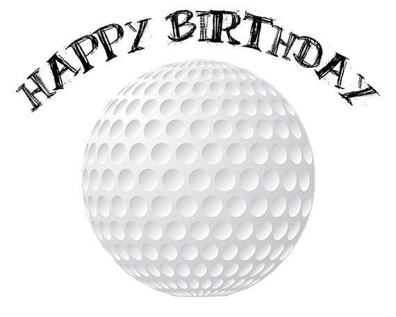 Golf Ball Happy Birthday ~ Edible 2D Fondant Birthday Cake/Cupcake Topper ~ D22752