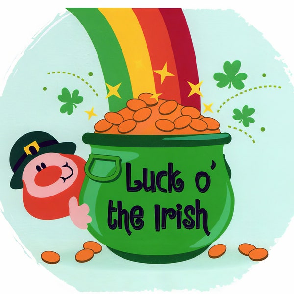 St. Patrick's Day Leprechaun and Pot of Gold ~ Edible 2D Fondant Birthday Cake/Cupcake Topper ~ D2257