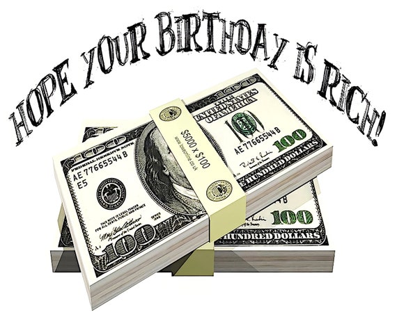 Las Vegas Happy Birthday Money Stack ~ Edible 2D Fondant Birthday Cake/Cupcake Topper ~ D22773