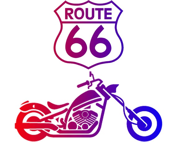 Route 66 Motorcycle ~ Edible 2D Fondant Birthday Cake/Cupcake Topper ~ D21695