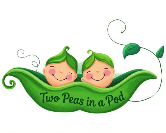Two Peas In A Pod Twins Baby Shower Birthday ~ Edible 2D Fondant Birthday Cake/Cupcake Topper ~ D704