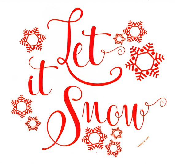 Let It Snow Winter Christmas ~ Edible 2D Fondant Birthday Cake/Cupcake Topper ~ D24067