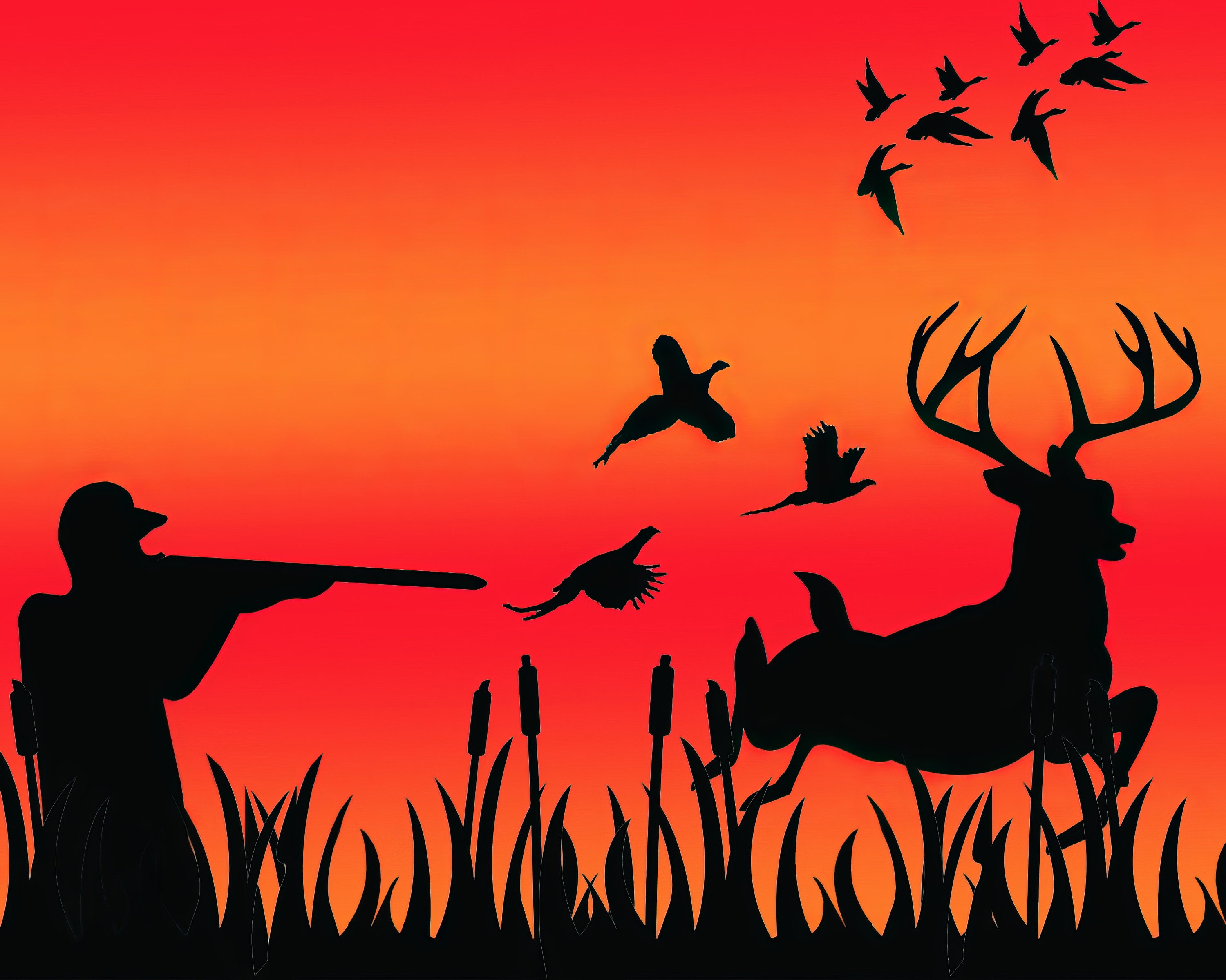 Pheasant, Deer, Duck Hunting Birthday ~ Edible 2D Fondant Birthday Cake/ Cupcake Topper ~ D22618