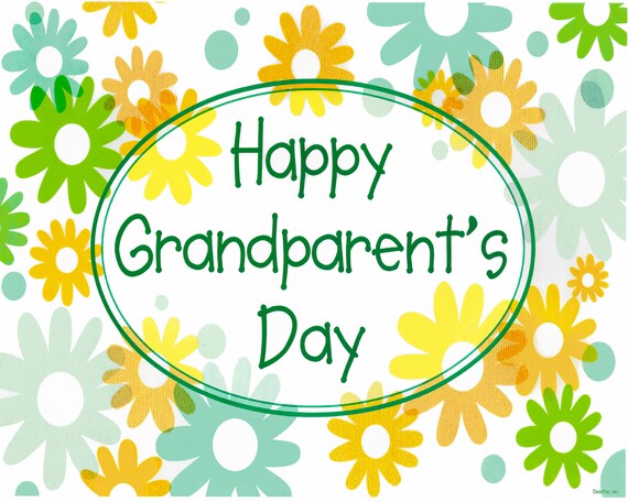 Happy Grandparents Day ~ Edible 2D Fondant Birthday Cake/Cupcake Topper ~ D20775