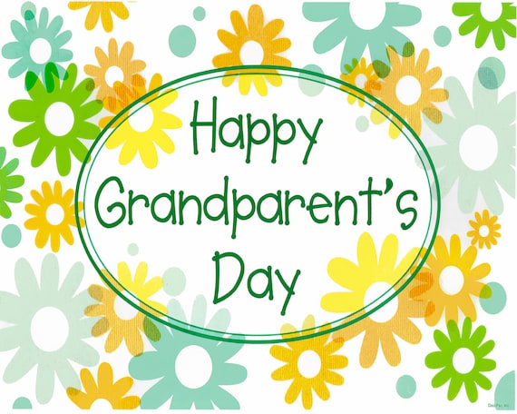 Happy Grandparents Day ~ Edible 2D Fondant Birthday Cake/Cupcake Topper ~ D20775