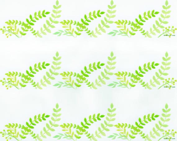 Spring Fern Plants Birthday ~ Edible 2D Fondant Birthday Cake Side Toppers ~ D24100