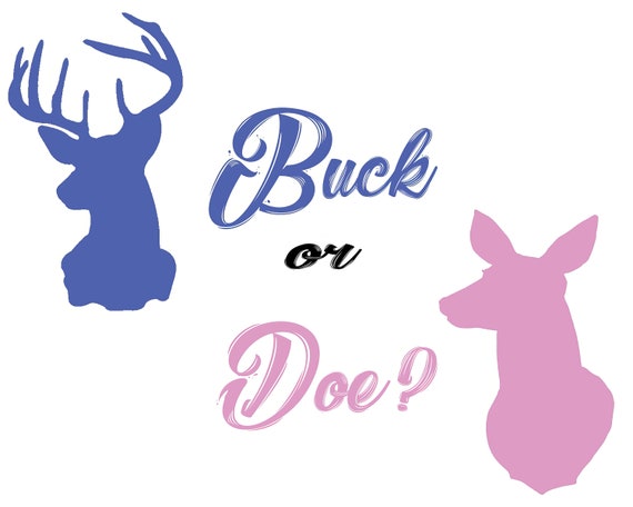 Baby Gender Reveal Buck & Doe ~ Edible 2D Fondant Birthday Cake/Cupcake Topper ~ D22922