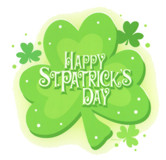 Happy St. Patrick's Day Shamrock Birthday ~ Edible 2D Fondant Birthday Cake/Cupcake Topper ~ D20576