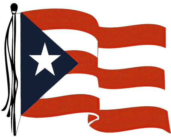 Puerto Rican Flag ~ Edible 2D Fondant Birthday Cake/Cupcake Topper ~ D319