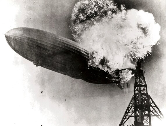 Zeppelin Hindenburg Disaster Birthday ~ Edible 2D Fondant Birthday Cake/Cupcake Topper ~ D21936