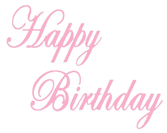 Pink Happy Birthday ~ Edible 2D Fondant Birthday Cake/Cupcake Topper ~ D834