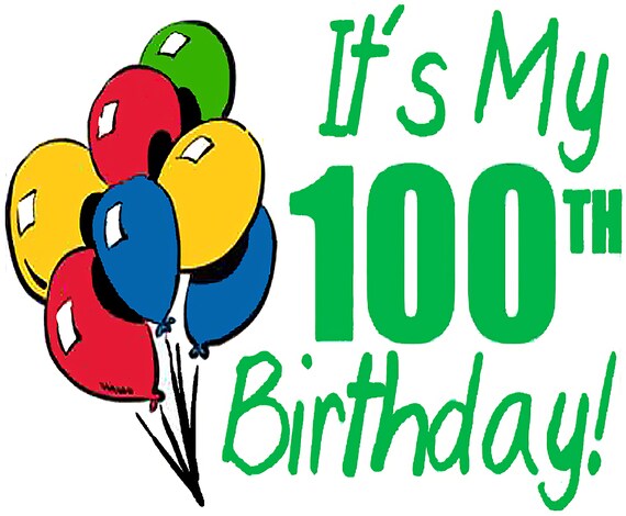 It's My 100th Birthday ~ Edible 2D Fondant Birthday Cake/Cupcake Topper ~ D6010