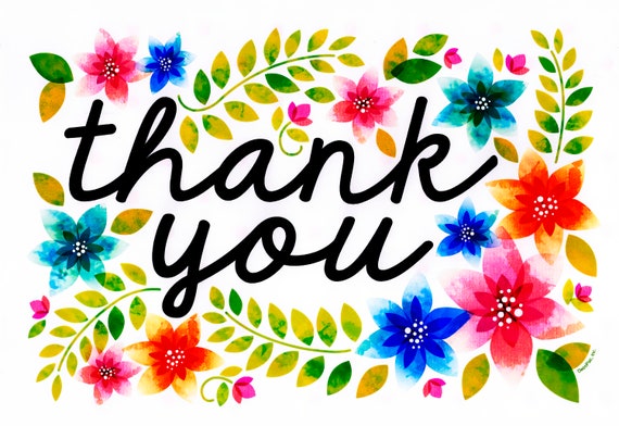 Thank You Flowers Birthday ~ Edible 2D Fondant Birthday Cake/Cupcake Topper ~ D197