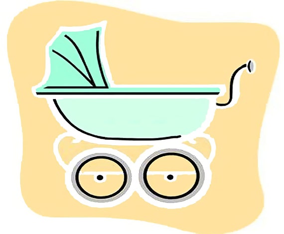 Stroller Baby Shower Birthday ~ Edible 2D Fondant Birthday Cake/Cupcake Topper ~ D9075