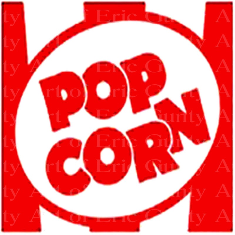 Popcorn Label Birthday ~ Edible 2D Fondant Birthday Cake/Cupcake Topper ~ D22948