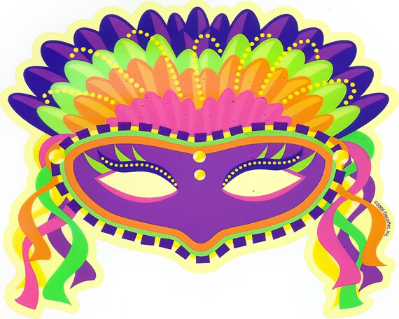 Mardi Gras Mask ~ Edible 2D Fondant Birthday Cake/Cupcake Topper ~ D893