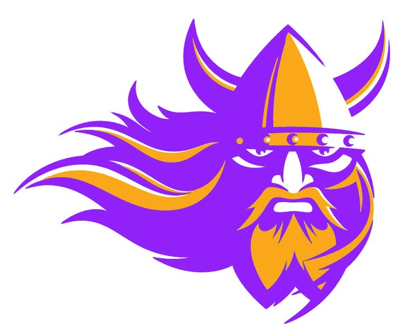 Purple & Orange Viking Mascot Birthday ~ Edible 2D Fondant Birthday Cake/Cupcake Topper ~ D24704