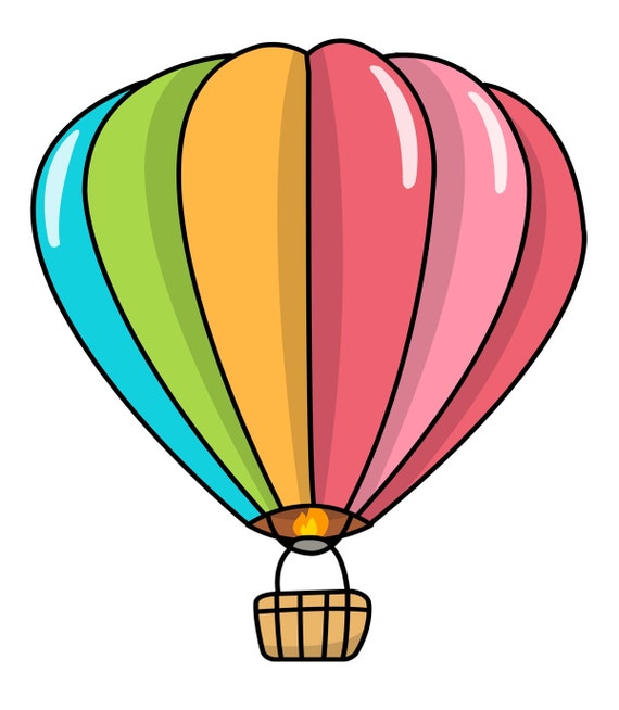 Hot Air Balloon Birthday ~ Edible 2D Fondant Birthday Cake/Cupcake Topper ~ D10089