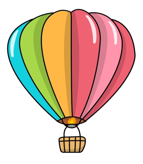 Hot Air Balloon Birthday ~ Edible 2D Fondant Birthday Cake/Cupcake Topper ~ D10089