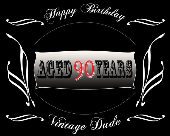 Aged 90 Years Birthday ~ Edible 2D Fondant Birthday Cake/Cupcake Topper ~ D21888