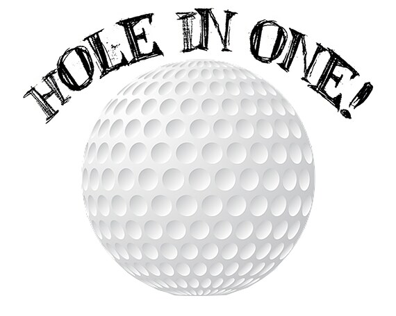 Hole In One Golf Ball Happy Birthday ~ Edible 2D Fondant Birthday Cake/Cupcake Topper ~ D22754