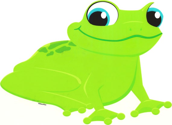 Happy Green Frog Birthday ~ Edible 2D Fondant Birthday Cake/Cupcake Topper ~ D872