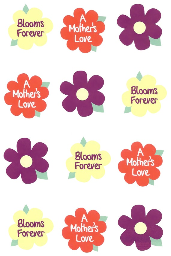 Happy Mother's Day Flowers ~ Edible 2D Fondant Birthday Cake/Cupcake Topper ~ D914