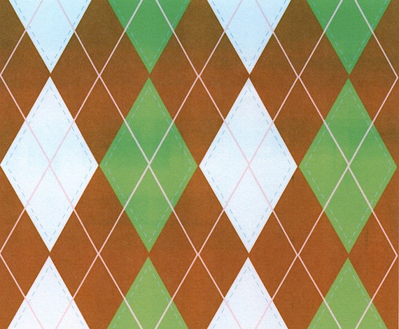 Argyle Cake Background ~ Edible 2D Fondant Birthday Cake/Cupcake Topper ~ D2833