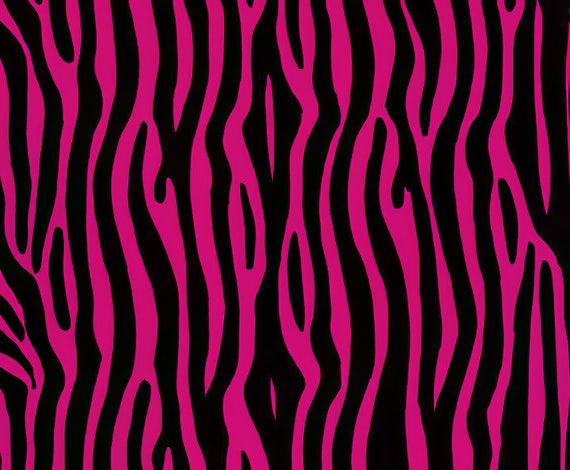 Magenta Zebra Print - Background Birthday ~ Edible 2D Fondant Birthday Cake/Cupcake Topper ~ D350