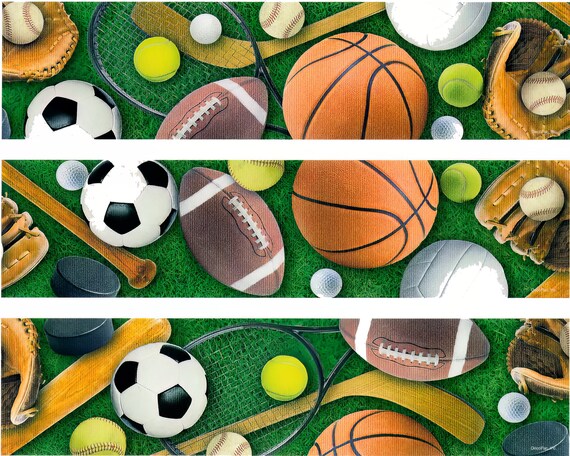 Sports - Birthday Background - Side Strips ~ Edible 2D Fondant Birthday Cake Side Toppers ~ D22209