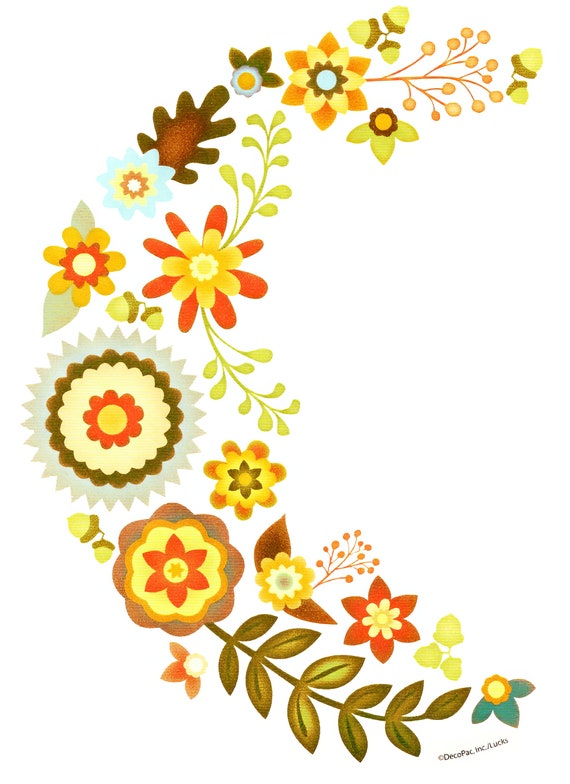 Autumn Flowers ~ Edible 2D Fondant Birthday Cake/Cupcake Topper ~ D162