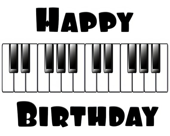 Happy Birthday Music Piano Band ~ Edible 2D Fondant Birthday Cake/Cupcake Topper ~ D22841