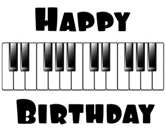 Happy Birthday Music Piano Band ~ Edible 2D Fondant Birthday Cake/Cupcake Topper ~ D22841