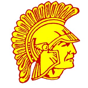 Yellow & Magenta Spartan Trojan Mascot ~ Edible 2D Fondant Birthday Cake/Cupcake Topper ~ D22483