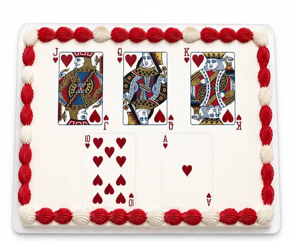 Playing Cards Edible Cake Topper, Casino Card Game Frosting Sheet Image, Poker Birthday Party ~ D21947