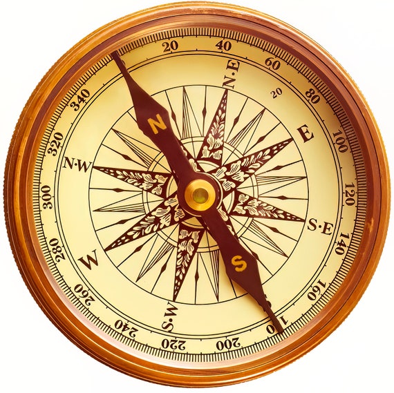 Old Compass Navigation Birthday ~ Edible 2D Fondant Birthday Cake/Cupcake Topper ~ D20520