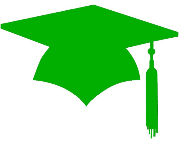 Green Graduation Cap Party ~ Edible 2D Fondant Birthday Cake/Cupcake Topper ~ D24584