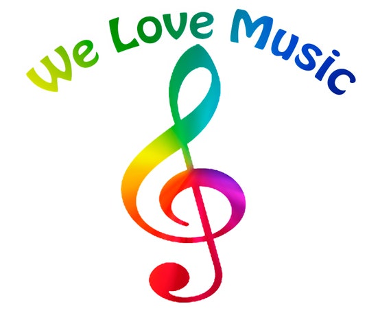 We Love Music Notes Band Rainbow Birthday ~ Edible 2D Fondant Birthday Cake/Cupcake Topper ~ D22703