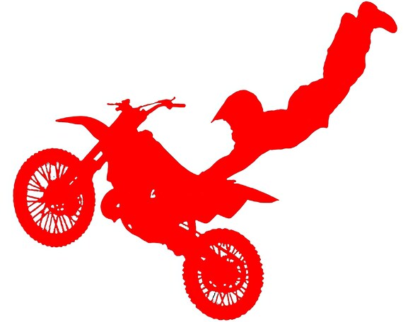 Motocross Dirtbike Red Party Birthday - Edible Cake and Cupcake Topper For Birthday's and Parties! - D24737