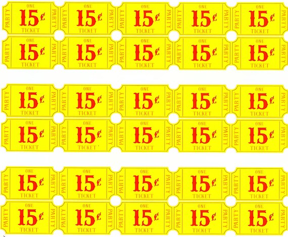 Carnival Tickets - Side Strips ~ Edible 2D Fondant Birthday Cake Side Toppers ~ D20153