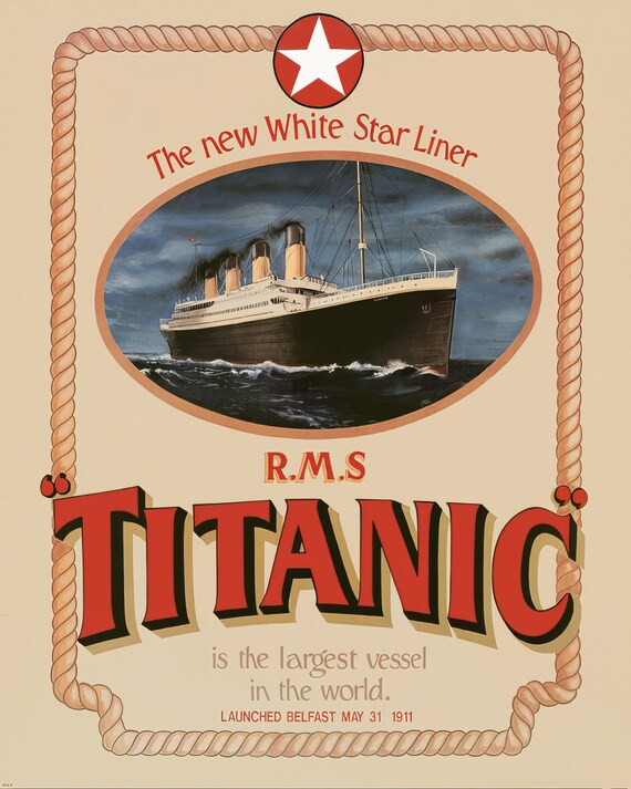 Vintage Titanic Poster Birthday ~ Edible 2D Fondant Birthday Cake/Cupcake Topper ~ D24174