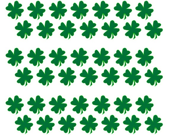 Irish St. Patrick's Day Clover - Birthday Background - Side Strips ~ Edible 2D Fondant Birthday Cake Side Toppers ~ D22126
