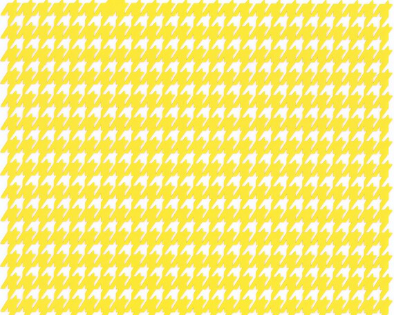 Yellow Houndstooth ~ Edible 2D Fondant Birthday Cake/Cupcake Topper ~ D22444